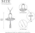 wholesale 925 Sterling Silver Infinity Ankh Cross Pendant Necklace with Cubic Zirconia Stones for Men & Women - Egyptian Style -0-3