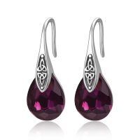 wholesale 925 Sterling Silver Teardrop Earrings Wholesale With Blue Crystals-02 Feb