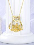 wholesale Sterling Silver 14K Gold Plated Mother Father Daughter Son Necklace Mother s Day Gift-0-31