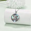 wholesale 925 Sterling Silver Abalone Shell Moon & Star Pendant Necklace with Highland Cow Design for Women-0-2