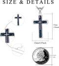 wholesale 925 Sterling Silver Cross Pendant with Abalone Shell Inlay and Multi-Color Stones for Men-0-2