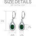 wholesale Sterling Silver Genuine Simulated Birthstone Teardrop Leverback Earrings-0-23