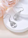 wholesale 925 Sterling Silver Teardrop Tree of Life Drop Earrings for Women Irish  Ideas-0-4