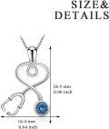 wholesale Sterling Silver & Austrian Crystal Stethoscope Necklace for Medical Professionals-0-3