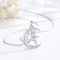 wholesale 925 Sterling Silver Witch on Moon Pendant Necklace Halloween s for Women and Girls-0-1