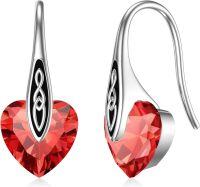 wholesale 925 Sterling Silver Birthstone Celtic Dangle Drop Earrings Hypoallergenic Hook Irish Jewelry Gifts-Silver-07-Jul