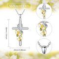 wholesale 925 Sterling Silver Bee and Cross Pendant Necklace for Women - Forever in My Heart Religious s-0-1