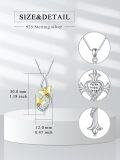 wholesale 925 Sterling Silver Bee Honeycomb Pendant Necklace Gift for Sisters and Friends-0-1