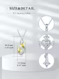 wholesale 925 Sterling Silver Bee Honeycomb Pendant Necklaces Wholesale Gift for Sisters and Friends-0-1