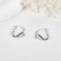 wholesale 925 Sterling Silver Hoop Earrings Wholesale With Music Notes Design And Crystal Accents For Women-0-3