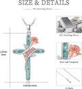 wholesale 925 Sterling Silver Turquoise Rose Mom Cross Pendant Necklace for Women-0-5