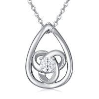 wholesale 925 Sterling Silver Teardrop Pendant With Zircon-Celtic Knot & Teardrop