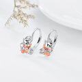 wholesale 925 Sterling Silver Pink Gold Plated Cat & Kitten Drop Earrings for Women Girls Gifts Jewelry Accessories 3cm Long-0-4