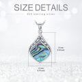 wholesale 925 Sterling Silver Abalone Shell Teardrop Pendant Necklace-0-5