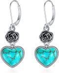 wholesale Sterling Silver Austrian Crystal Vintage Rose Leverback Dangle Earrings-0-3