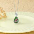 wholesale 925 Sterling Silver Green Jade Pendant Necklace with Blue Enamel Owl Design Gift for Her-0-27
