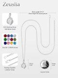 wholesale S925 Sterling Silver & 18K White Gold Plated Opal Pendant Necklace with I Love You Engraved, 8mm Stone, 18+2 Chain, Romantic Gift for Women-0-4