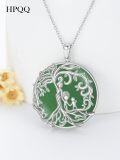 wholesale 14K Gold Sterling Silver Jade Tree of Life Necklace for Women-0-31
