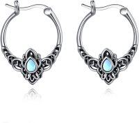 wholesale Sterling Silver Moonstone Retro Owl Hummingbird Butterfly Dragonfly Hoop Earrings-Filigree