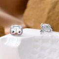 wholesale 925 Sterling Silver Pink Opal Pig Stud Earrings Adorable Animal  for Girls and Women-0-3
