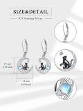 wholesale 925 Sterling Silver Moonstone Earrings with Black Cat and Butterfly Design - Nature Inspired Jewelry for Women-0-1