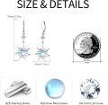 wholesale 925 Sterling Silver Celestial Asymmetric Sun & Moon Drop Earrings with Opal Stone for Women-0-4