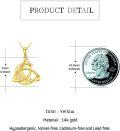 wholesale 14K Gold Triquetra Trinity Knot Pendant Necklace with Chain for Women Men-0-1