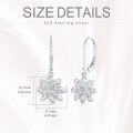 wholesale 925 Sterling Silver Hypoallergenic Lotus Flower Leverback Dangle Drop Earrings-0-3