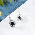 wholesale 925 Sterling Silver Black Onyx Celtic Knot Vintage Earrings for Women-0-2