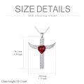 TOUPOP Sterling Silver Garnet Wing Cross Memorial Urn Pendant-0-4