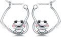 wholesale 925 Sterling Silver Cartoon Frog Huggie Hoop Earrings for Women-0-0