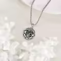 wholesale 925 Sterling Silver Skull Rose Pendant Necklaces Wholesale for Men Women Gothic-0-4