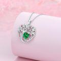 wholesale TOUPOP Tree Of Life Necklace Sterling Silver Emerald May Birthstone Pendant Necklace Irish Celtic Heart Tree Jewelry Birthday Christmas Gifts For Women Wife Girlfriend -0-4