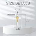 wholesale 925 Sterling Silver Gold Plated Cubic Zirconia Cross Pendant Necklace for Women-0-4