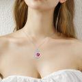 wholesale 925 Sterling Silver Heart Pendant Necklace Wholesale Gold Plated-0-108
