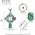 wholesale 925 Sterling Silver Green Malachite Celtic Knot Cross Pendant Necklace  Norse Viking Jewelry for Men Women-0-5