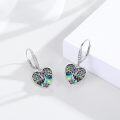 wholesale 925 Sterling Silver Abalone Shell Tree of Life Heart Drop Dangle Leverback Earrings for Women-0-2