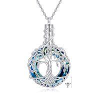 wholesale 925 Sterling Silver Tree Of Life Aromatherapy Essential Oil Diffuser Pendant Necklace Jewelry Gift For Men Women-Tree of Life Urn Necklace