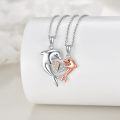 wholesale 925 Sterling Silver Dolphin & Heart Infinity Pendant Necklace s for Women-0-3