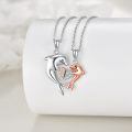 wholesale 925 Sterling Silver Dolphin & Heart Infinity Pendant Necklace s for Women-0-3