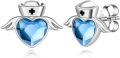 wholesale 925 Sterling Silver Angel Stud Earrings with Birthstone for Nurse Women RN Medical Student Doctor Jewelry Gift-0-0