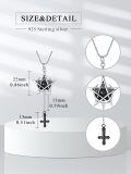 wholesale 925 Sterling Silver Pentagram Pendant Necklaces with Black Onyx and Cross Charm s for Women Men-0-1