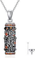 wholesale TOUPOP Christmas Memorial Gifts Rose Urn Necklace For Human Ashes For Women Rose Cremation Jewelry 925 Sterling Silver Ashes Keepsake Cylinder Bereavement Funeral Memorial Gifts For Mom Dad -0-0