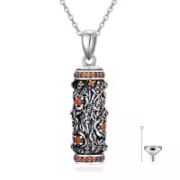 TOUPOP Sterling Silver Rose Urn Necklace For Human Ashes Memorial Jewelry-undefined