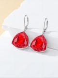 TOUPOP Sterling Silver Birthstone Geometric Drop Earrings For Women-0-1