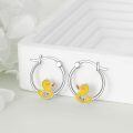 wholesale 925 Sterling Silver Rubber Duckie Hoop Earrings for Women - Cute Animal-0-4