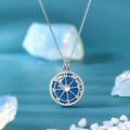 wholesale 925 Sterling Silver Blue Enamel & Cubic Zirconia Compass Pendant Necklace for Women - Graduation Gift-0-1
