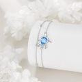 wholesale 925 Sterling Silver Blue Crystal Turtle Charm Anklet for Women's Gifts-0-1