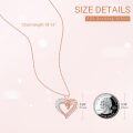 wholesale Rose Gold 925 Sterling Silver Square Crystal Heart Pendant Necklace for Women-0-1