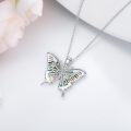 wholesale 925 Sterling Silver Mother of Pearl Inlay Butterfly Pendant Necklace for Women-0-2